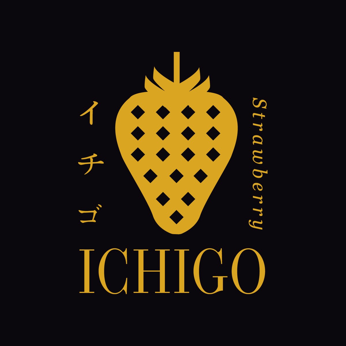 ICHIGO trademark — gold on black box